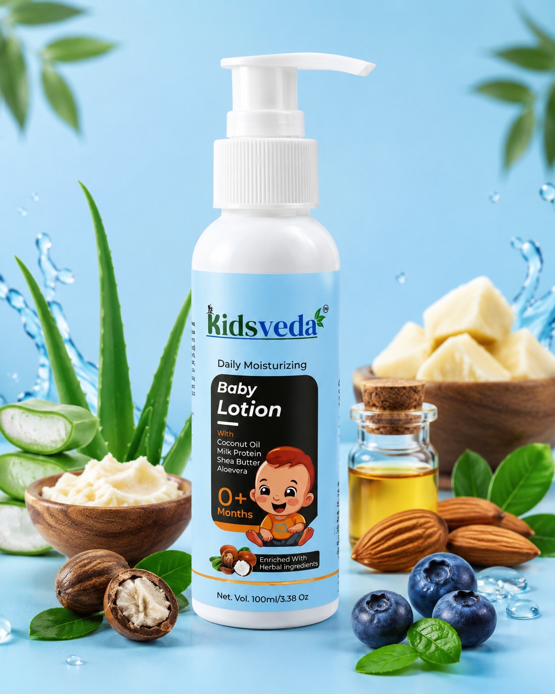 WhatsApp Image 2026-08-31 at 12.29.22 PM (1) Kidsveda Daily Moisturizing Baby Lotion – Milk Protein & Shea Butter (100ml) - Image 1