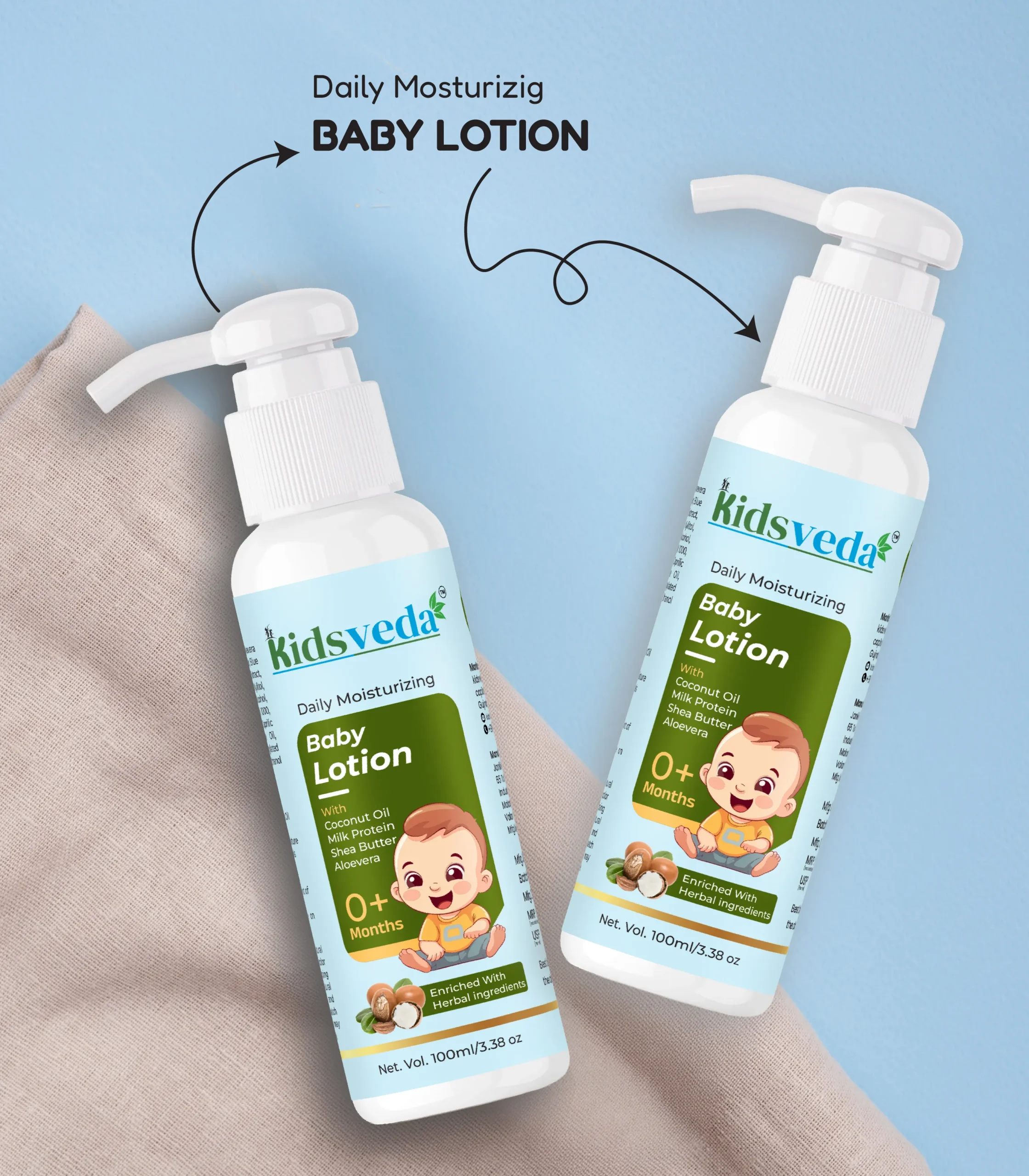 Baby Lotion_Como_v1.jpg Kidsveda Daily Moisturizing Baby Lotion - Image 1